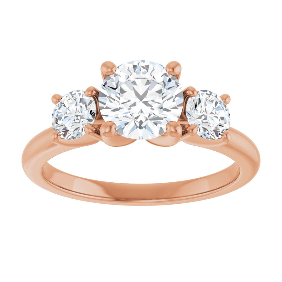 Round Three-Stone Engagement Ring Semi-Mount - gallery - Series 126418