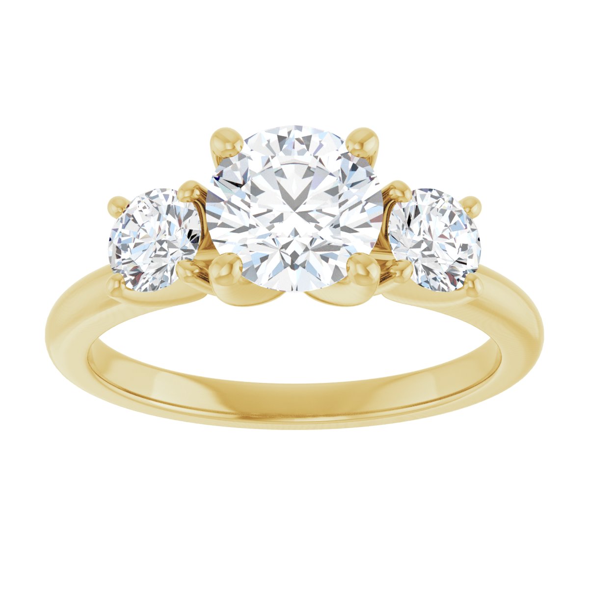 Round Three-Stone Engagement Ring Semi-Mount - gallery - Series 126418