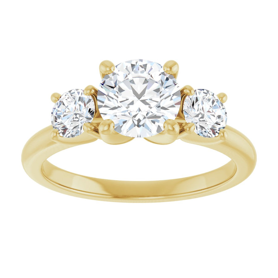 Round Three-Stone Engagement Ring Semi-Mount - gallery - Series 126418