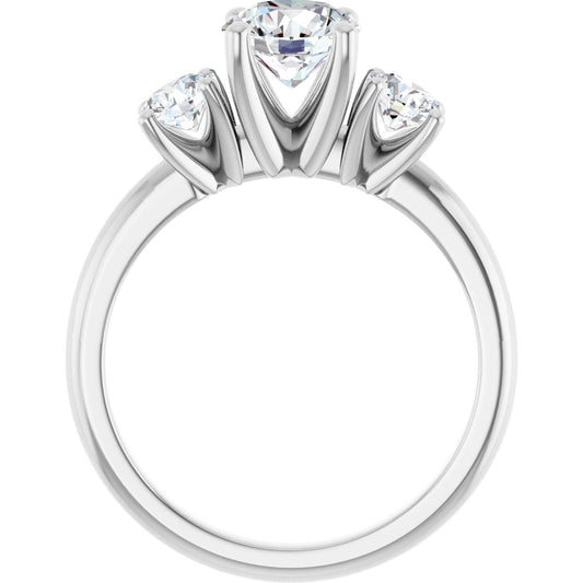 Round Three-Stone Engagement Ring Semi-Mount - gallery - Series 126418