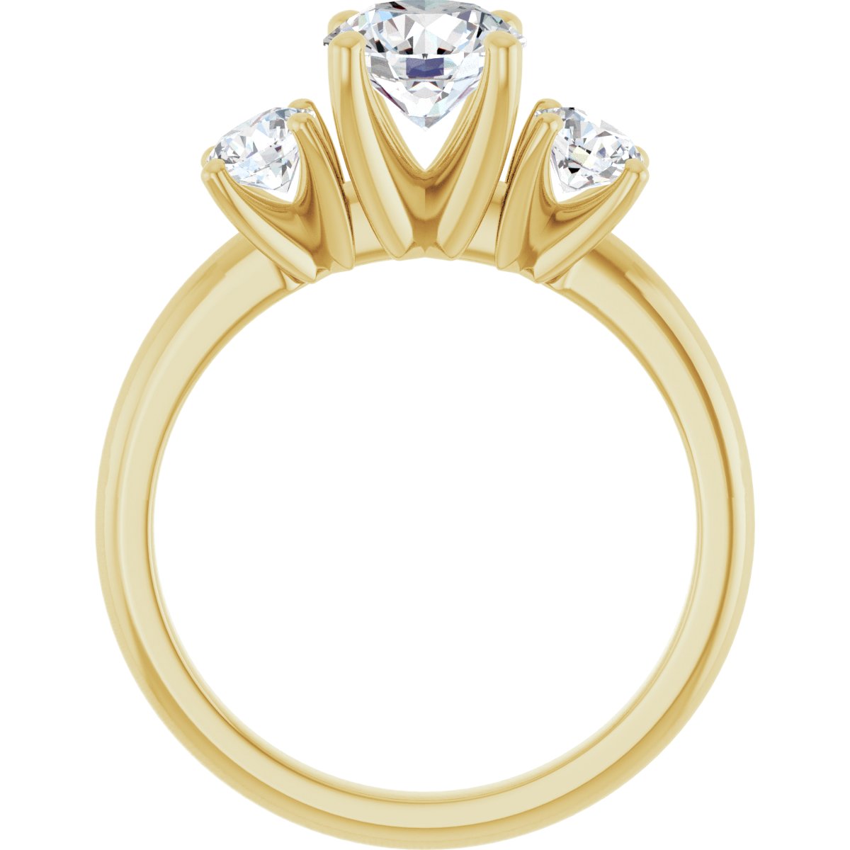 Round Three-Stone Engagement Ring Semi-Mount - gallery - Series 126418