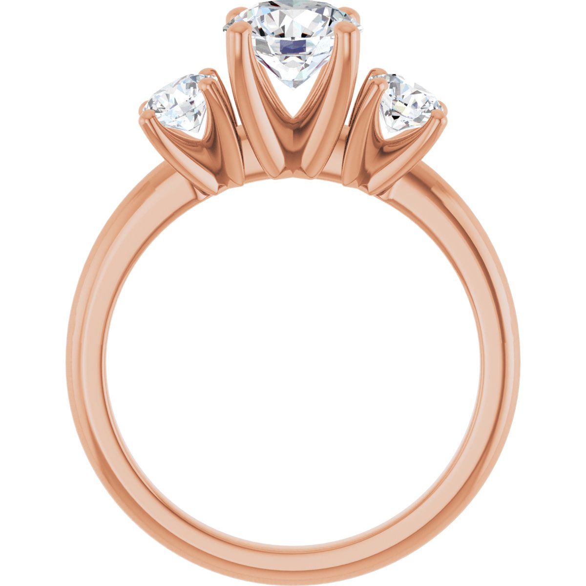 Round Three-Stone Engagement Ring Semi-Mount - gallery - Series 126418