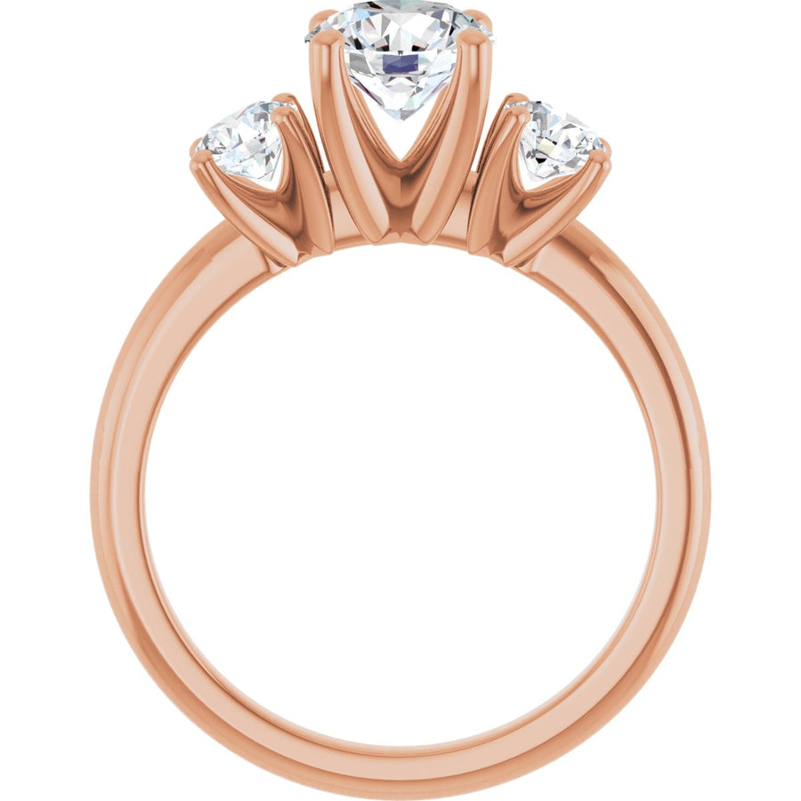 Round Three-Stone Engagement Ring Semi-Mount - gallery - Series 126418