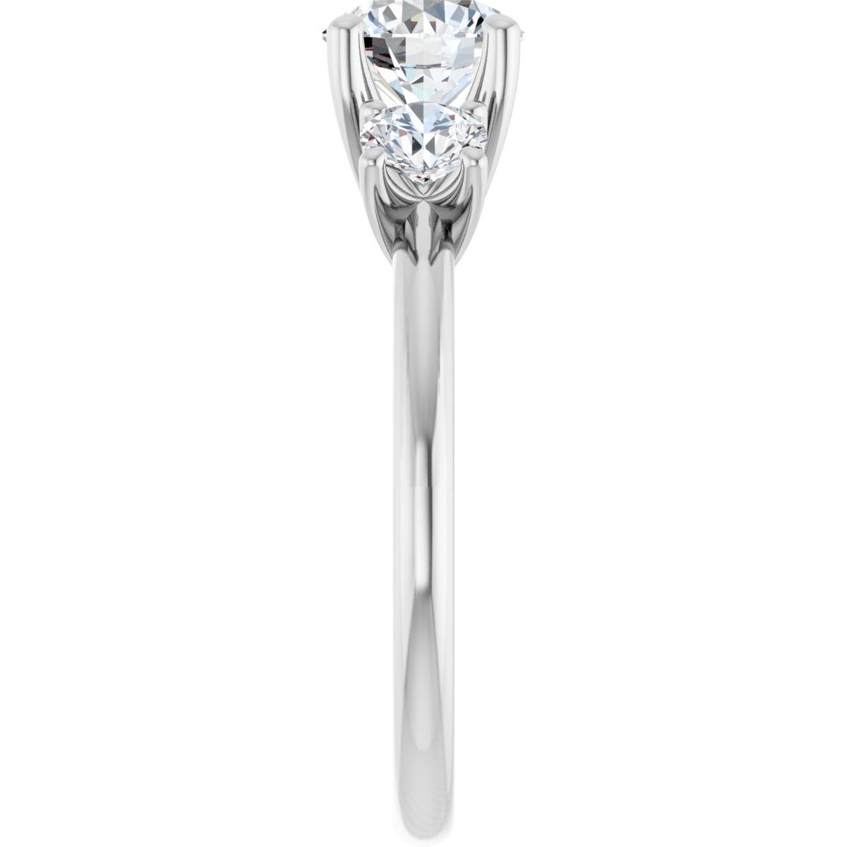 Round Three-Stone Engagement Ring Semi-Mount - gallery - Series 126418