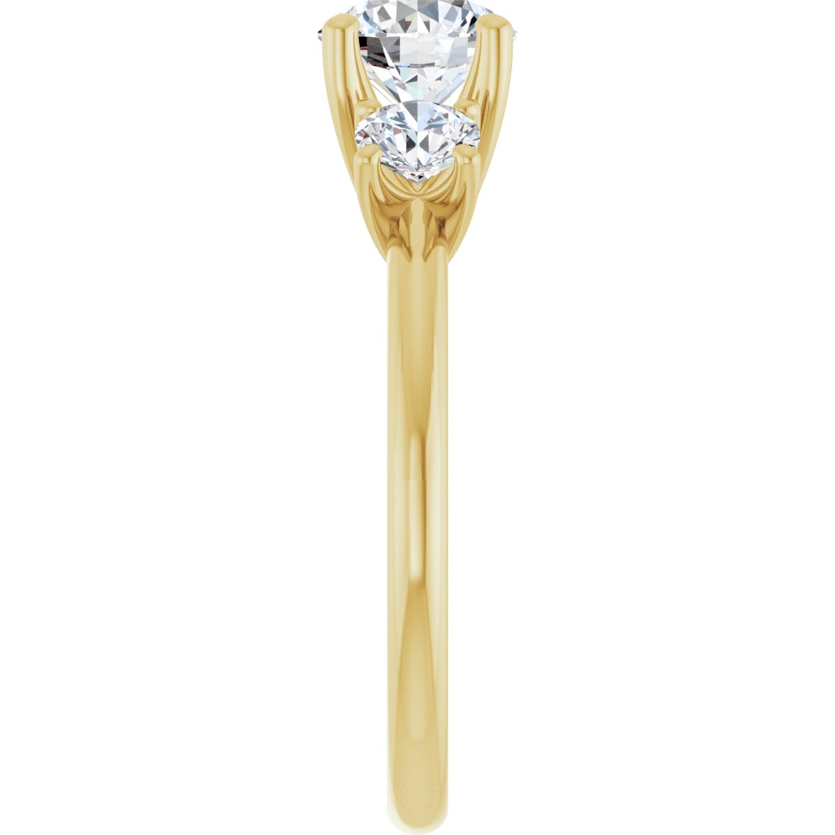 Round Three-Stone Engagement Ring Semi-Mount - gallery - Series 126418