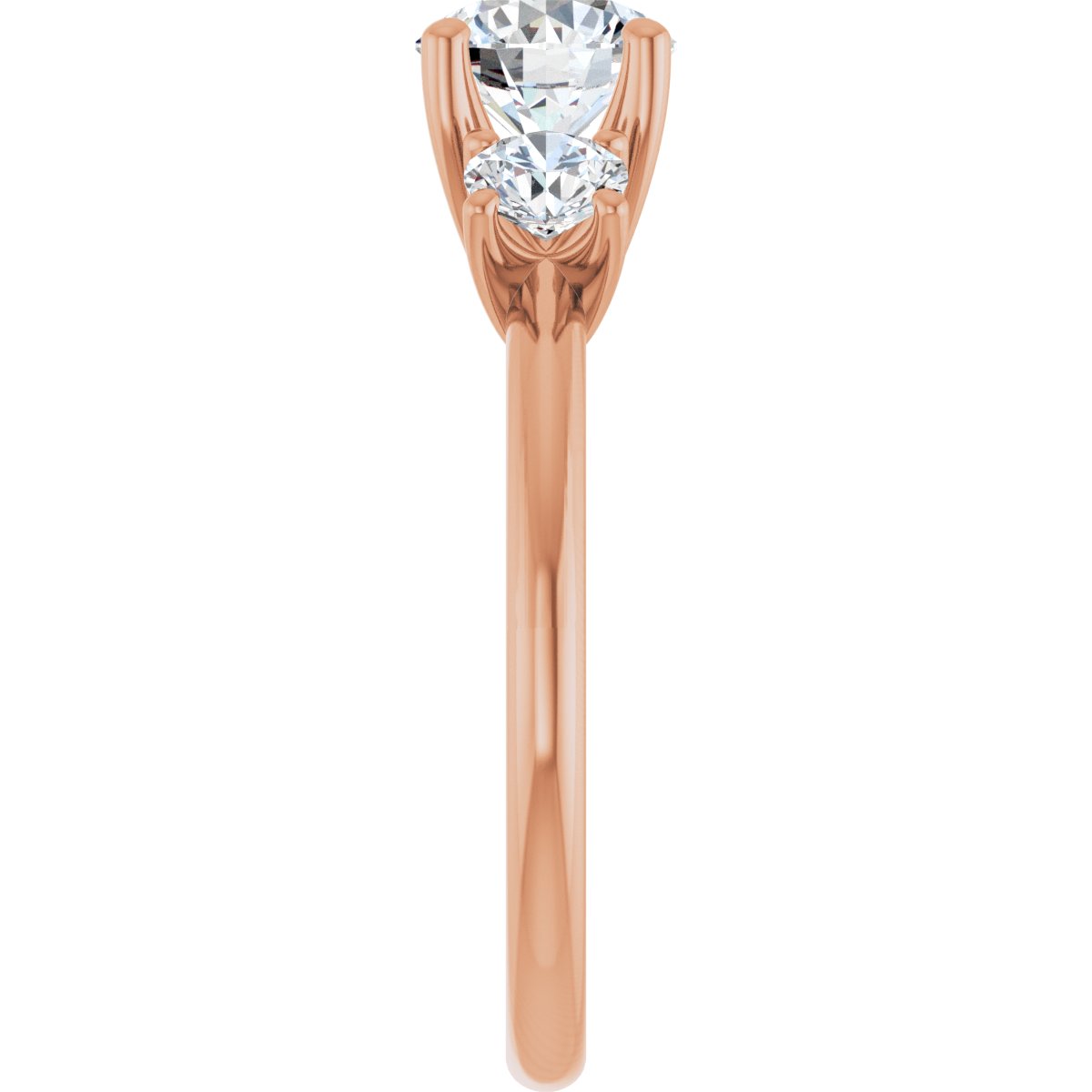 Round Three-Stone Engagement Ring Semi-Mount - gallery - Series 126418