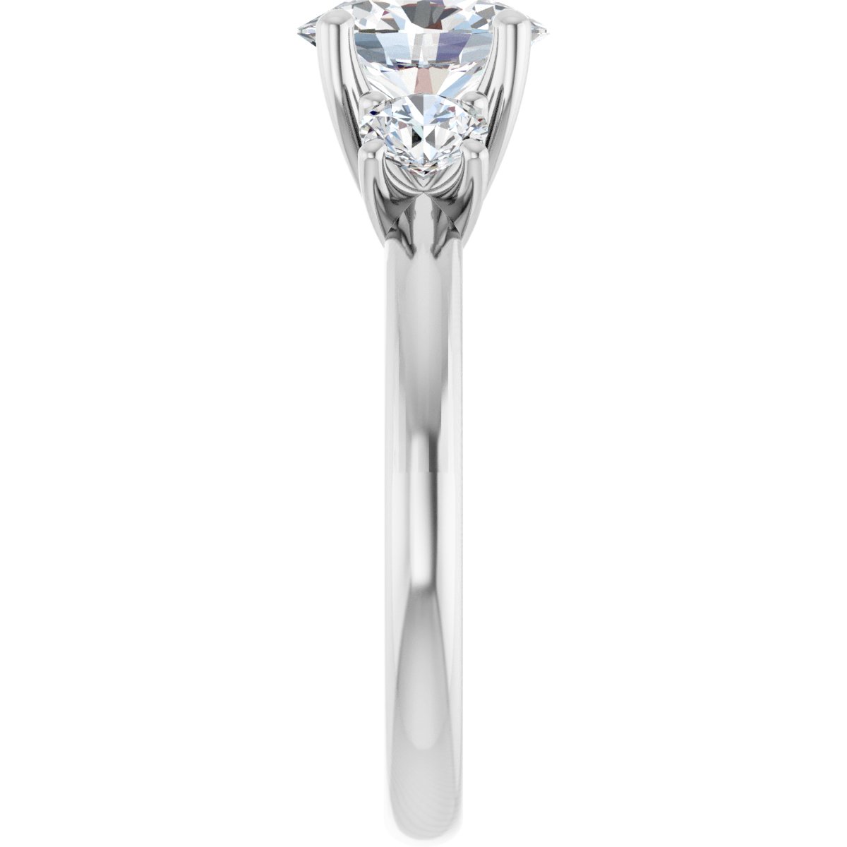 Oval Three-Stone Engagement Ring Semi-Mount - gallery - Series 126418