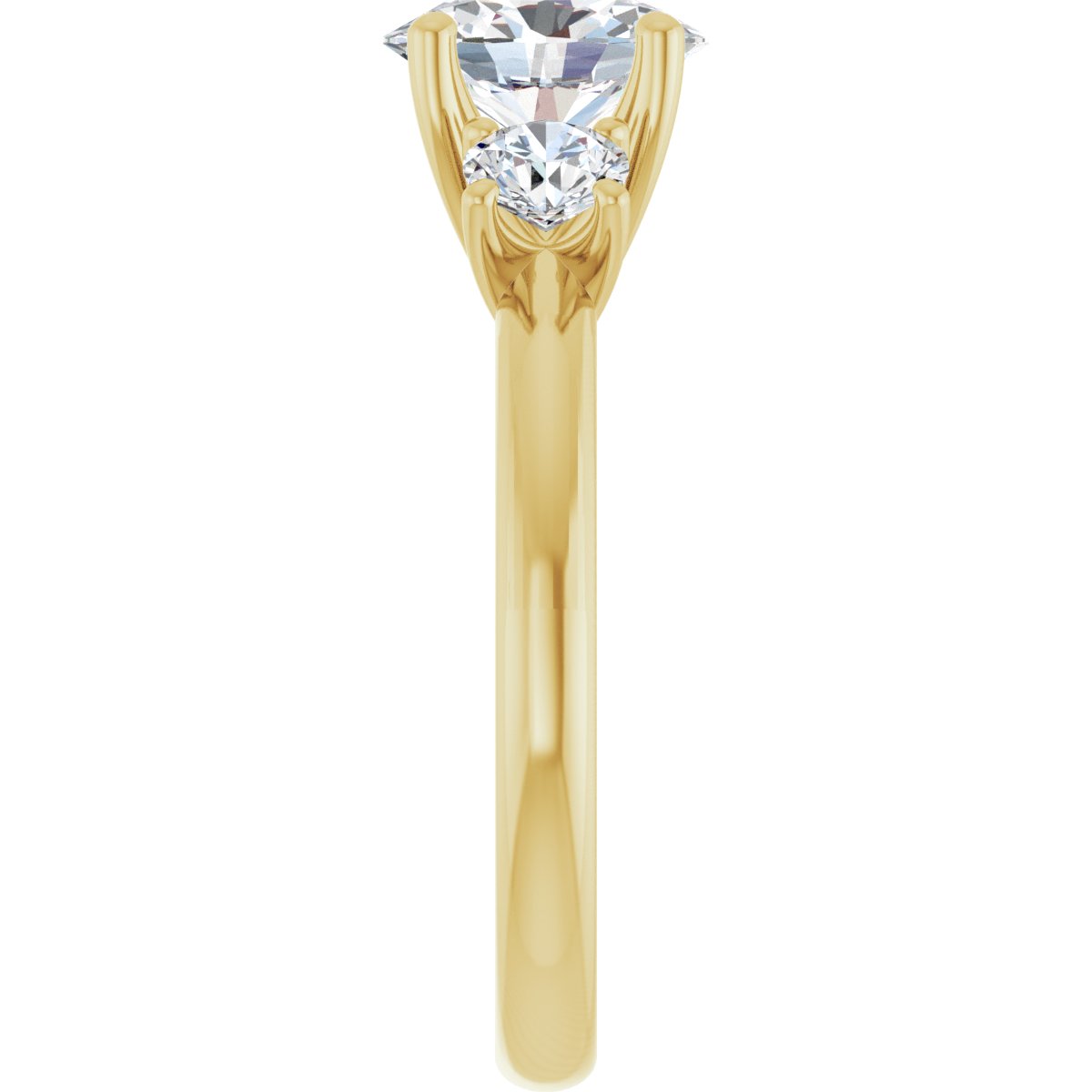 Oval Three-Stone Engagement Ring Semi-Mount - gallery - Series 126418