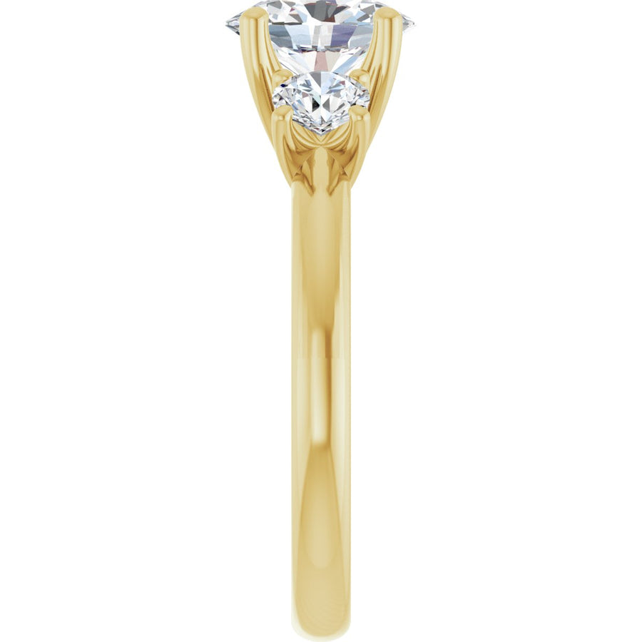 Oval Three-Stone Engagement Ring Semi-Mount - gallery - Series 126418