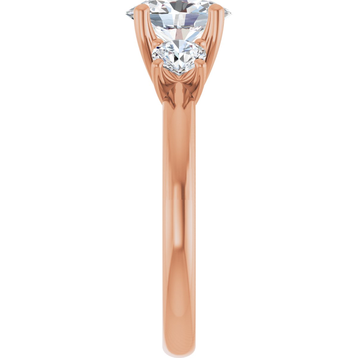 Oval Three-Stone Engagement Ring Semi-Mount - gallery - Series 126418