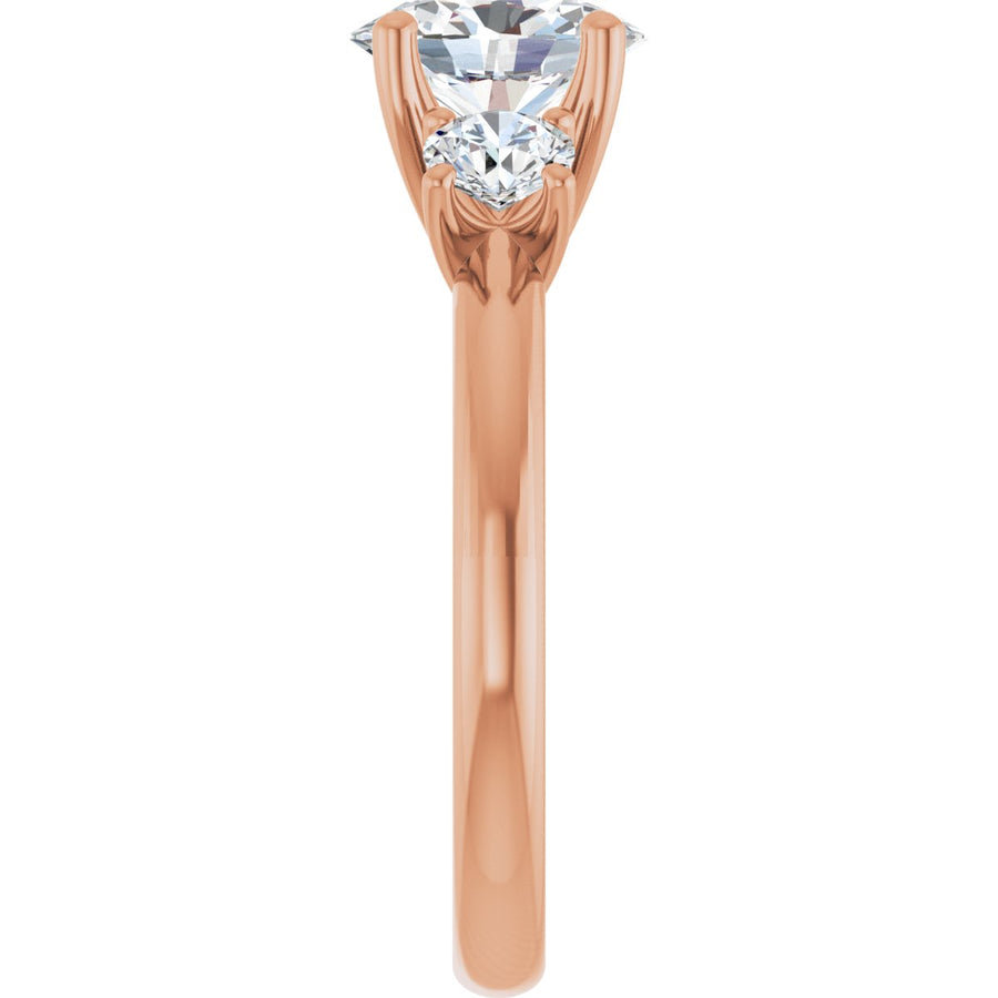 Oval Three-Stone Engagement Ring Semi-Mount - gallery - Series 126418