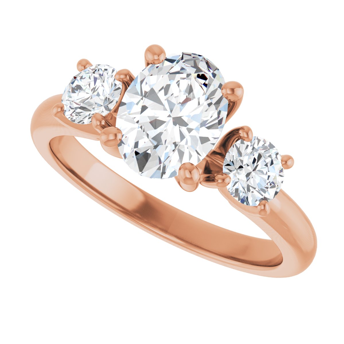 Oval Three-Stone Engagement Ring Semi-Mount - gallery - Series 126418