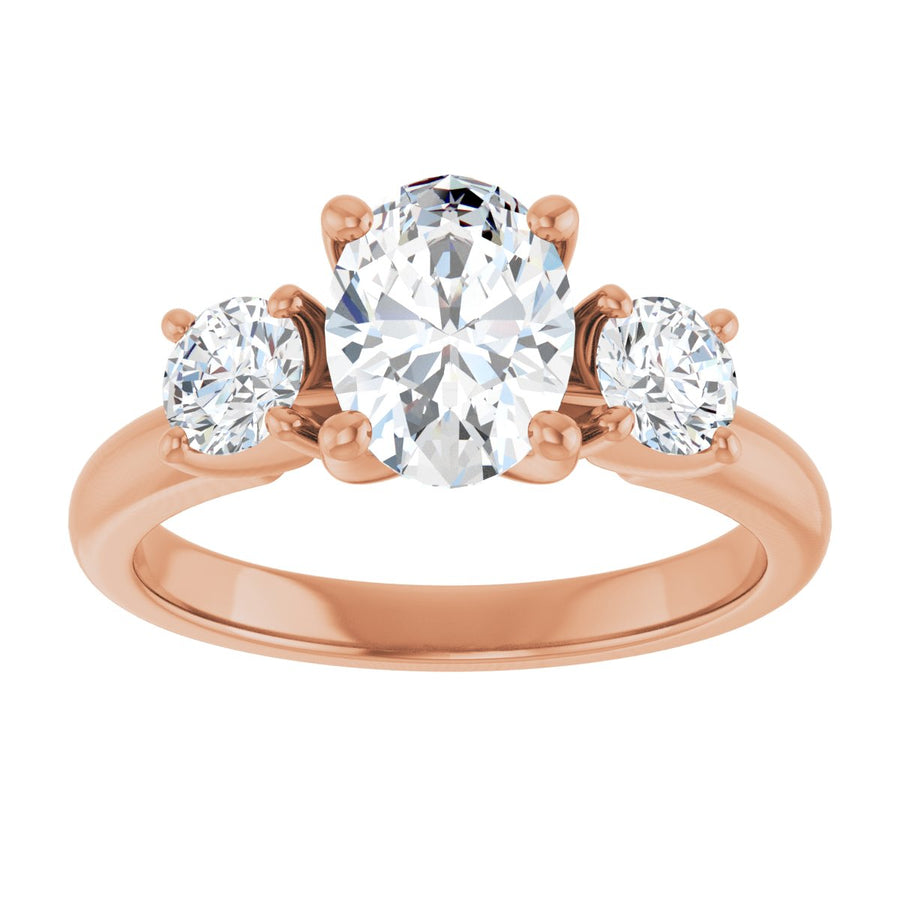 Oval Three-Stone Engagement Ring Semi-Mount - gallery - Series 126418