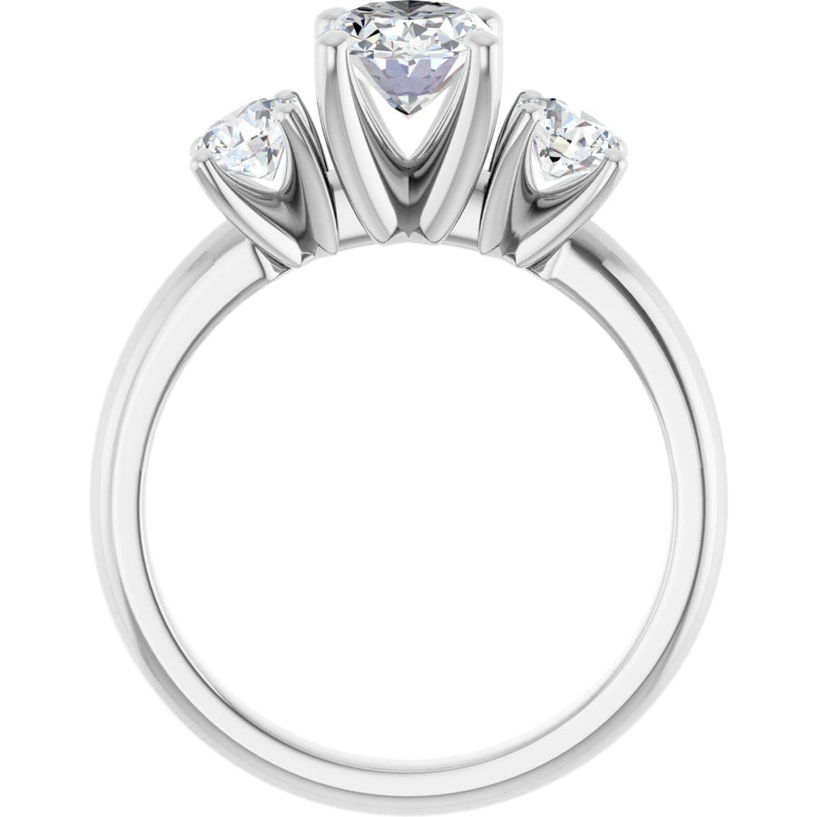 Oval Three-Stone Engagement Ring Semi-Mount - gallery - Series 126418