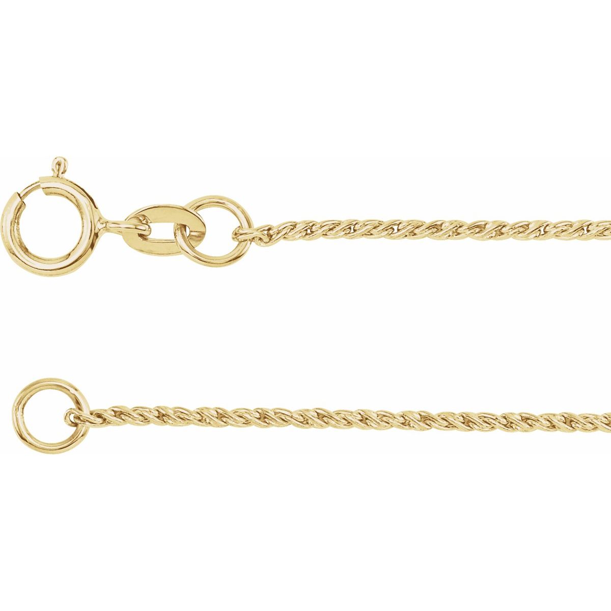 1 mm Twisted Wheat Chain Bracelet (1 Mm / 7 In) - Series CH519