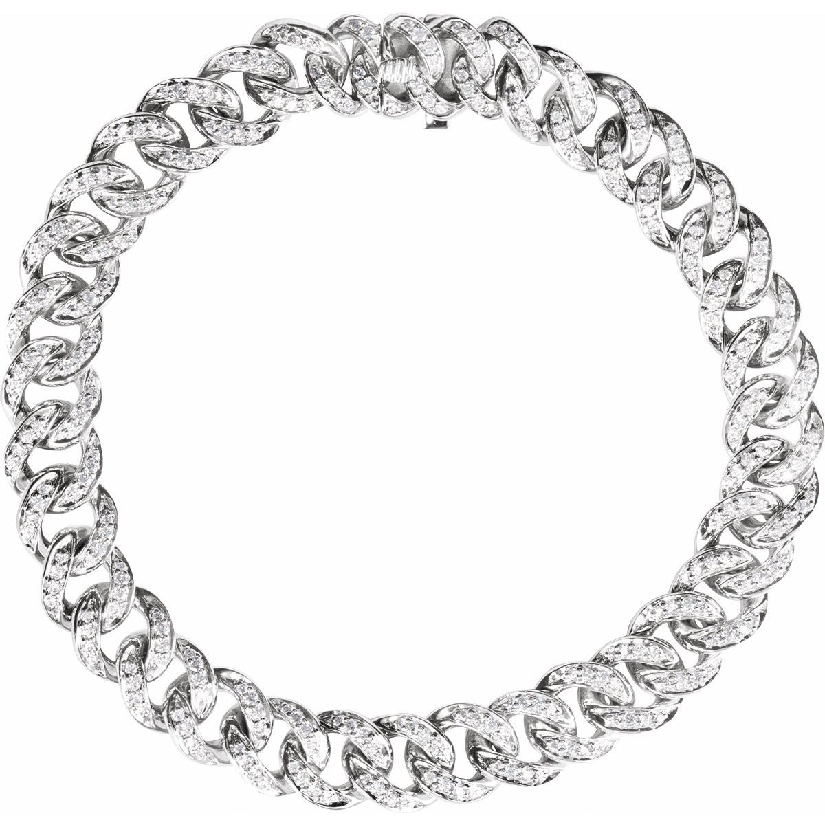 Accented Link Bracelet - 14K White Gold - Series BRC911