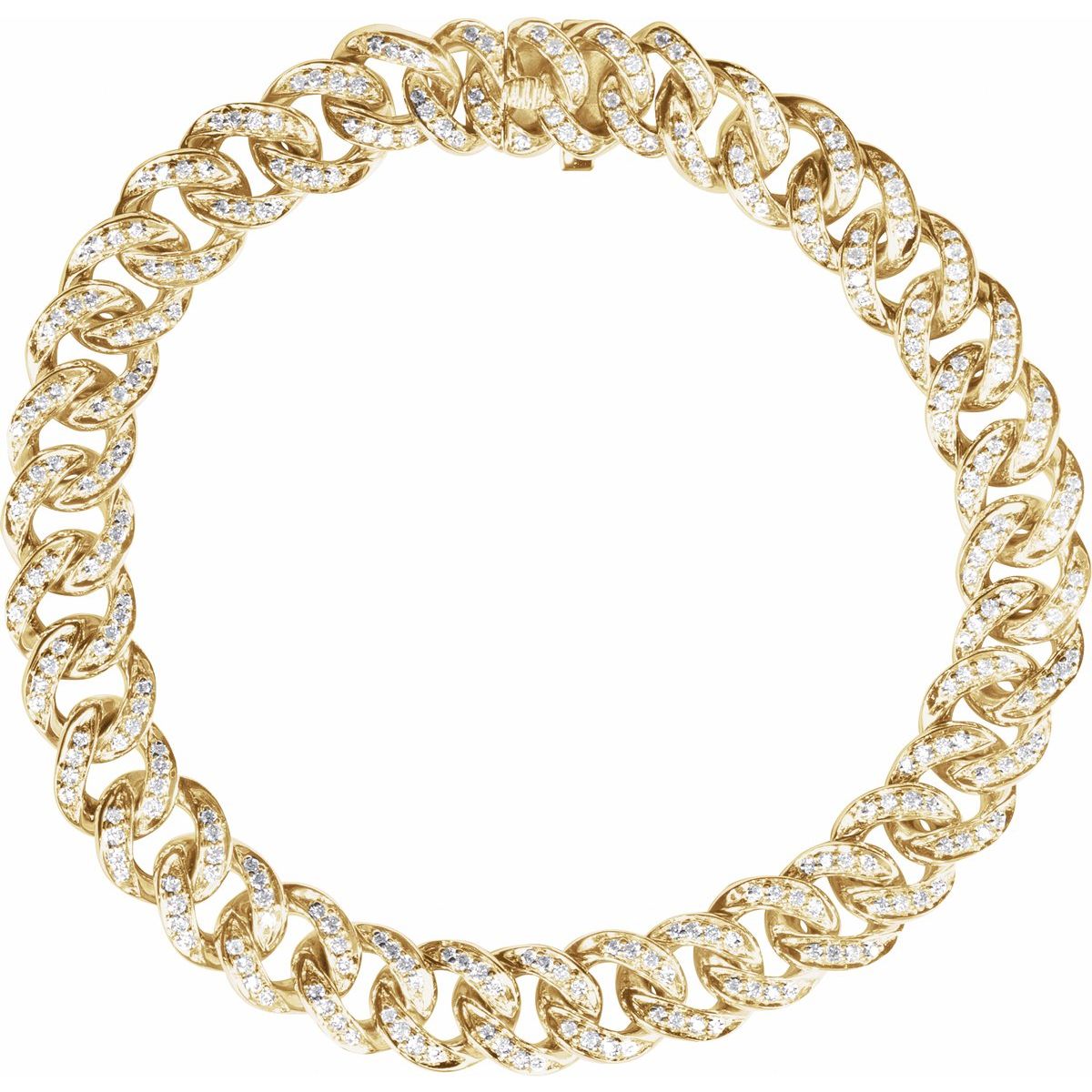 Accented Link Bracelet - 14K Yellow Gold - Series BRC911