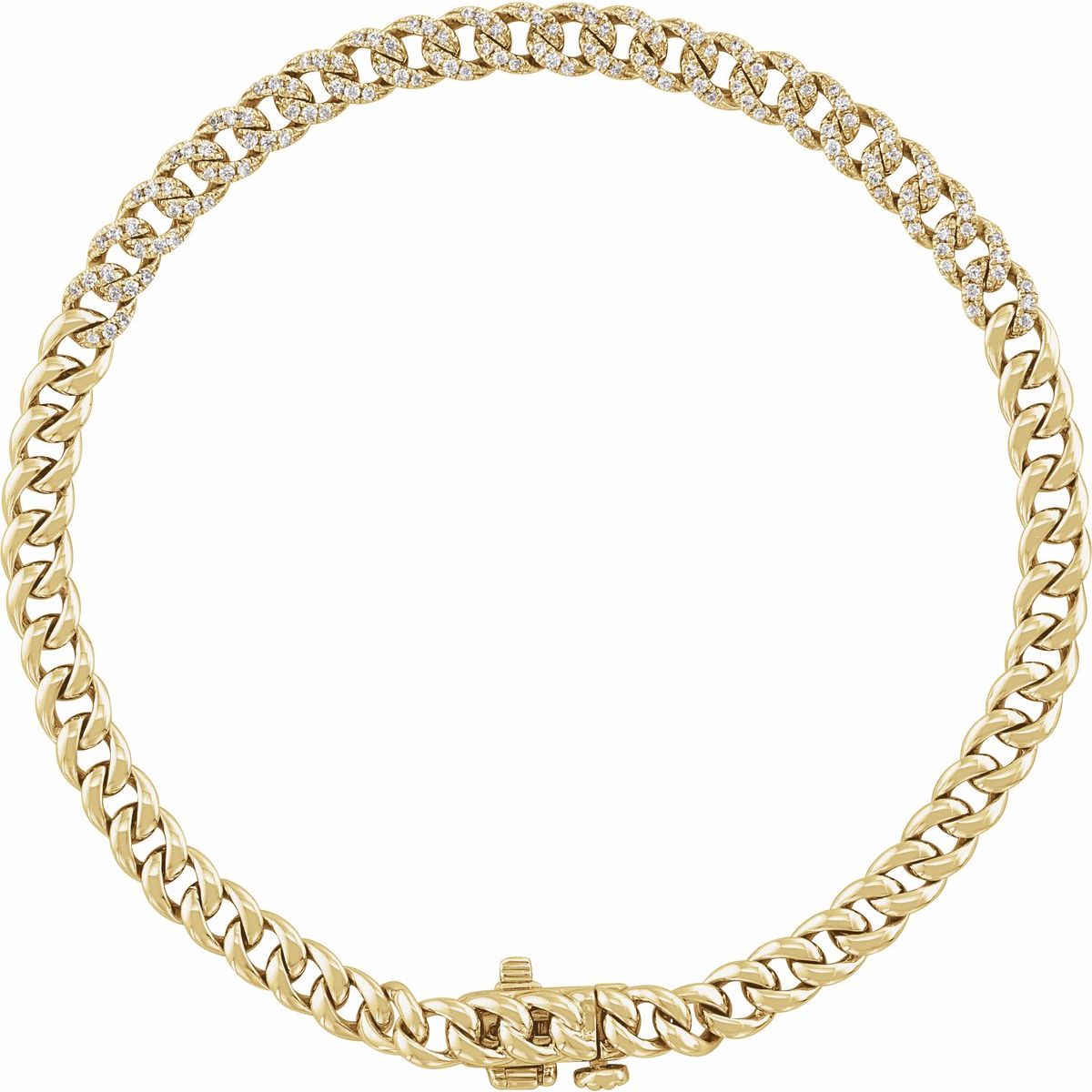 Accented Link Bracelet - 14K Yellow Gold - Series BRC913