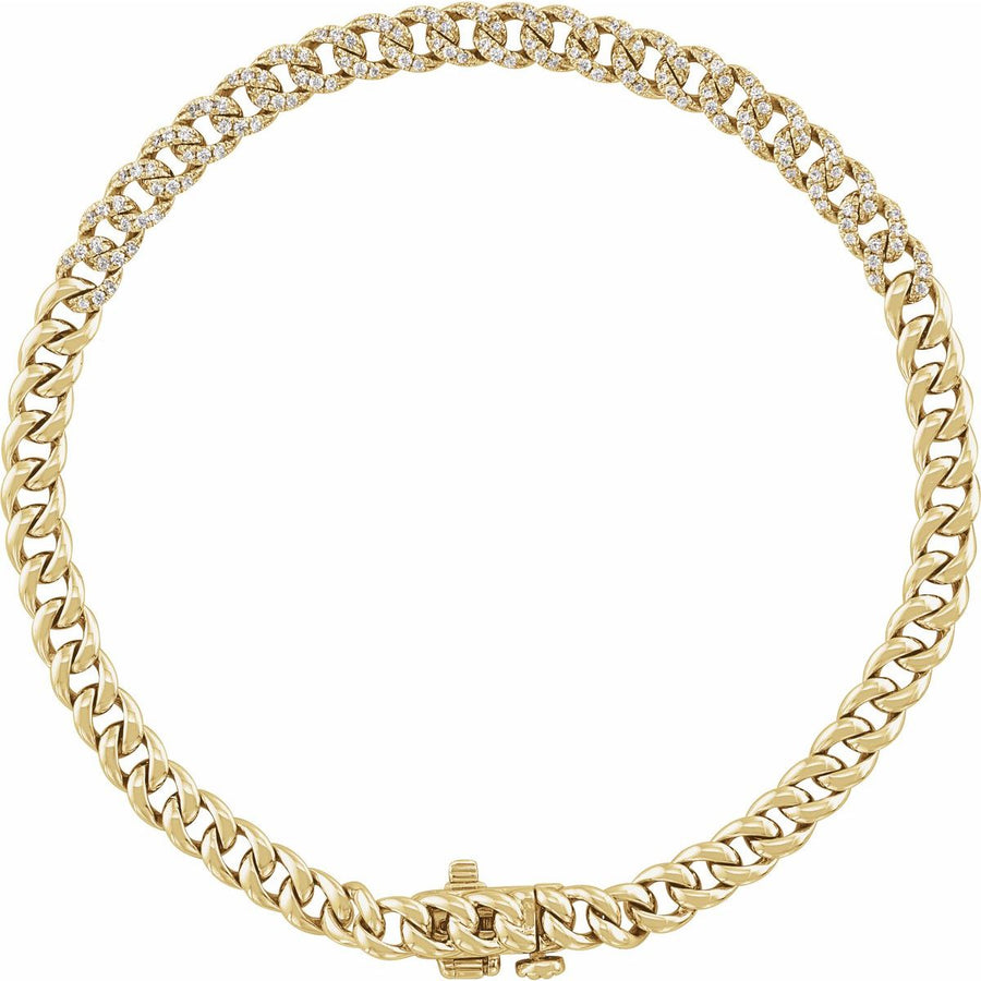 Accented Link Bracelet - 14K Yellow Gold - Series BRC913