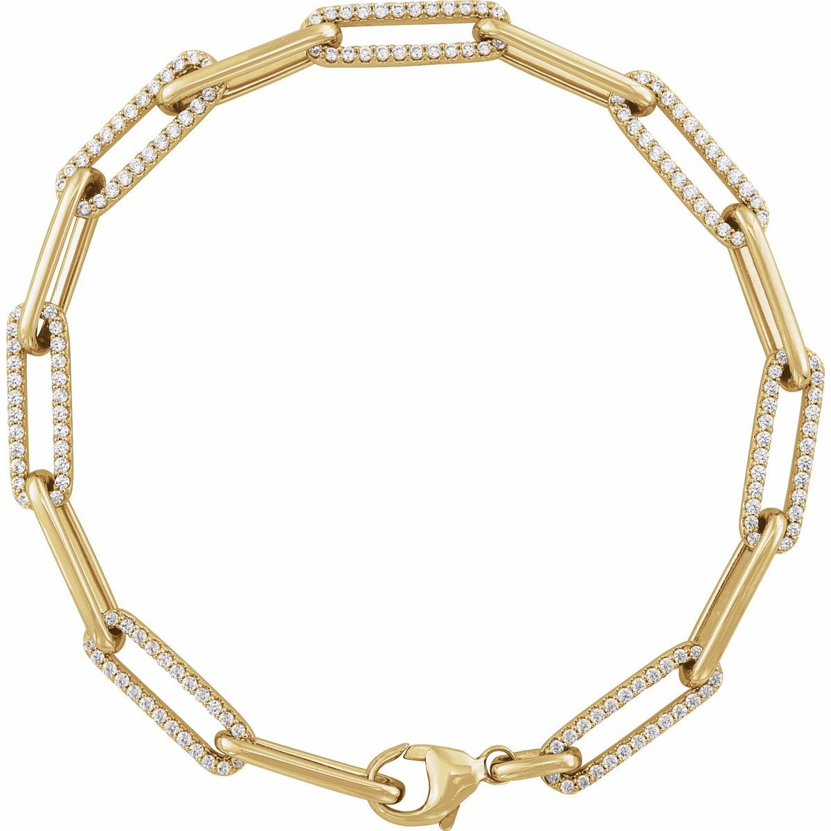 Accented Link Bracelet - 14K Yellow Gold - Series BRC914