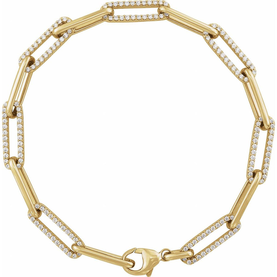 Accented Link Bracelet - 14K Yellow Gold - Series BRC914