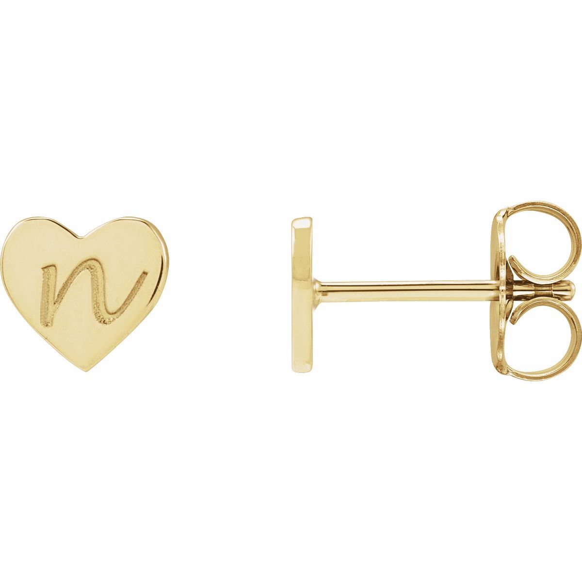 Engravable Heart Stud Earrings (6 X 6 Mm)