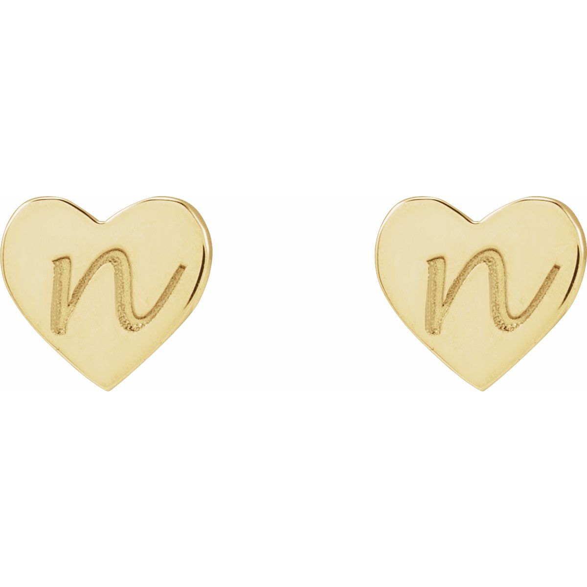 Engravable Heart Stud Earrings (6 X 6 Mm)