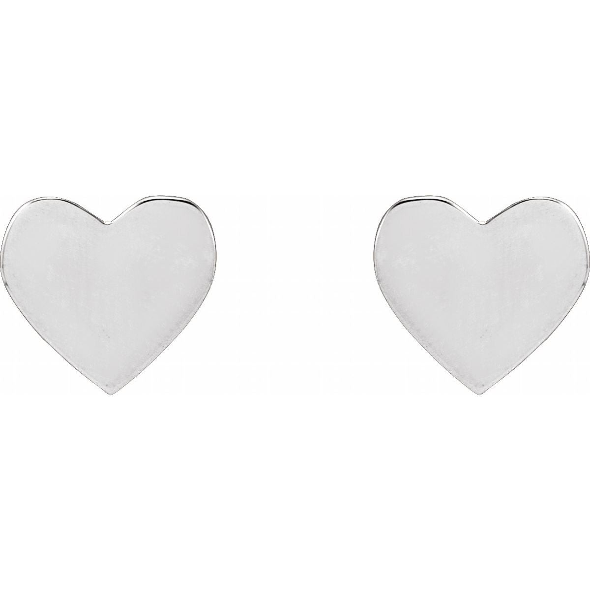Engravable Heart Stud Earrings (6 X 6 Mm)