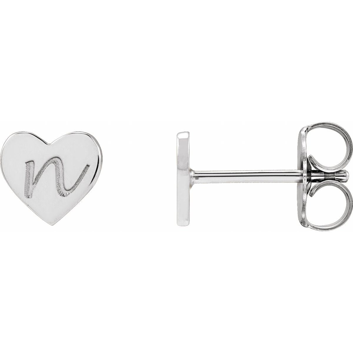 Engravable Heart Stud Earrings (6 X 6 Mm)