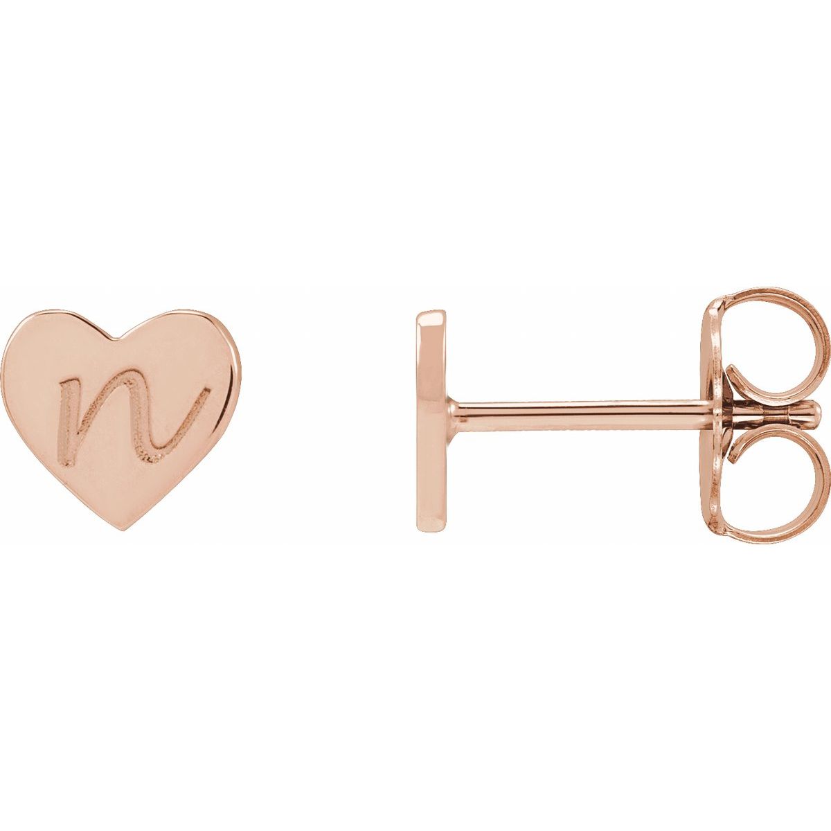 Engravable Heart Stud Earrings (6 X 6 Mm)