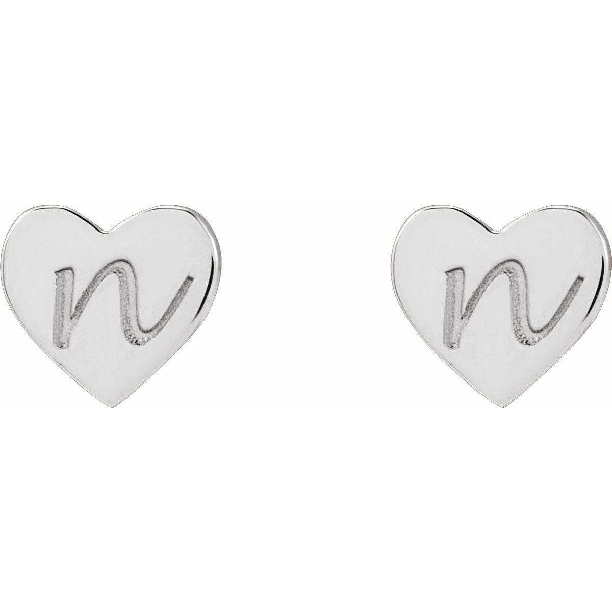 Engravable Heart Stud Earrings (6 X 6 Mm)