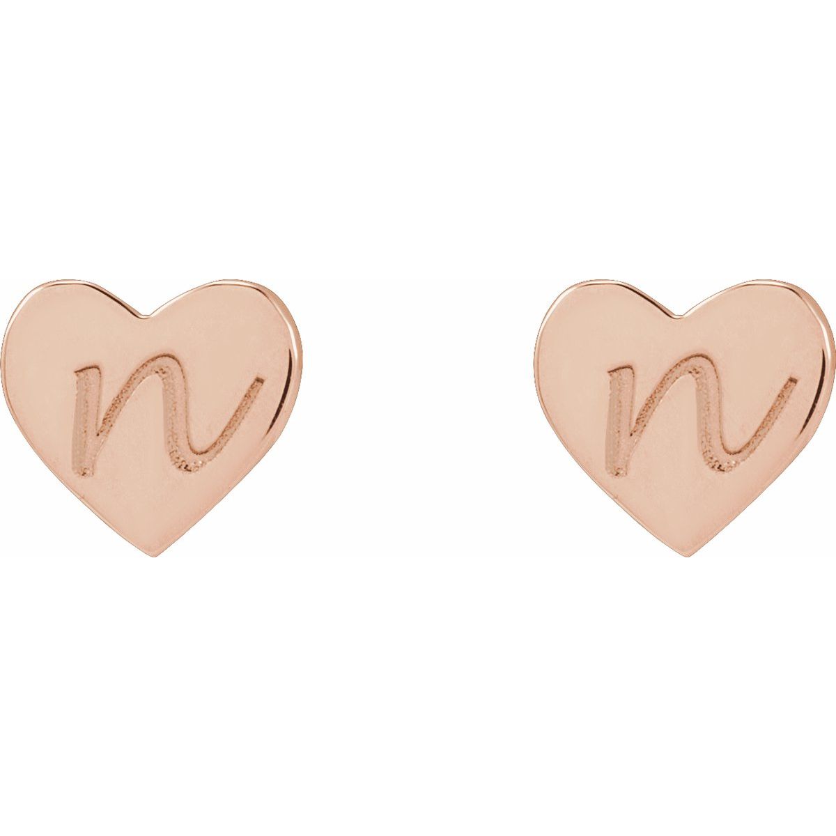 Engravable Heart Stud Earrings (6 X 6 Mm)