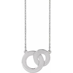 Sterling Silver Engravable Interlocking Circles 18" Necklace