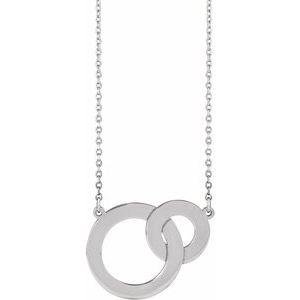 Sterling Silver Engravable Interlocking Circles 18" Necklace
