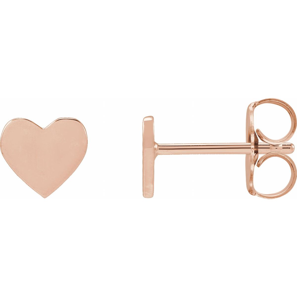Engravable Heart Stud Earrings (6 X 6 Mm)