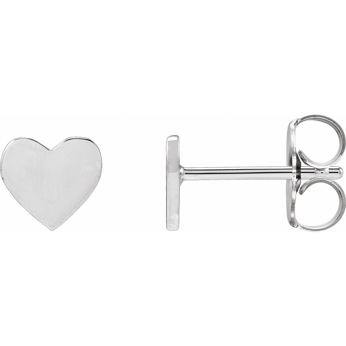 Engravable Heart Stud Earrings (6 X 6 Mm)