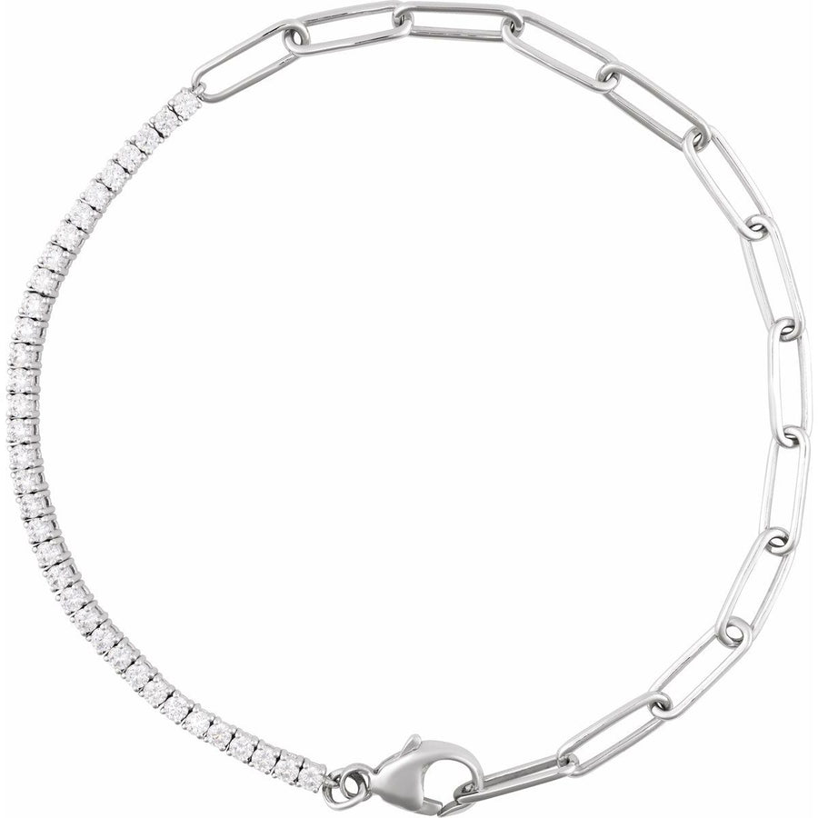 Line Bracelet - 14K White Gold - Series BRC924