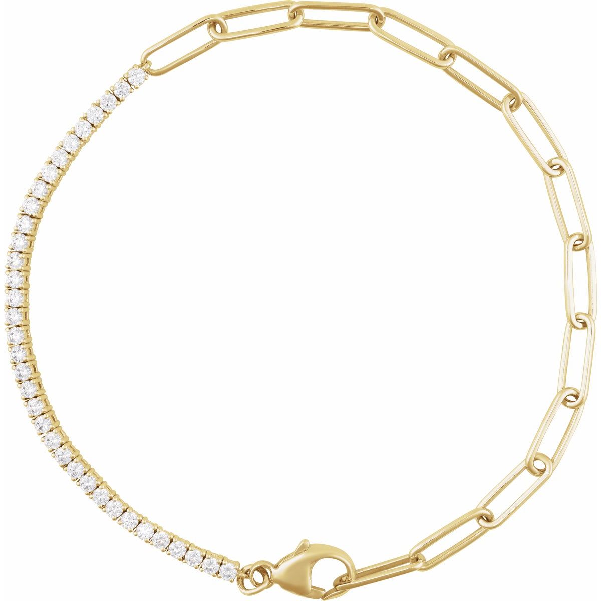 Line Bracelet - 14K Yellow Gold - Series BRC924