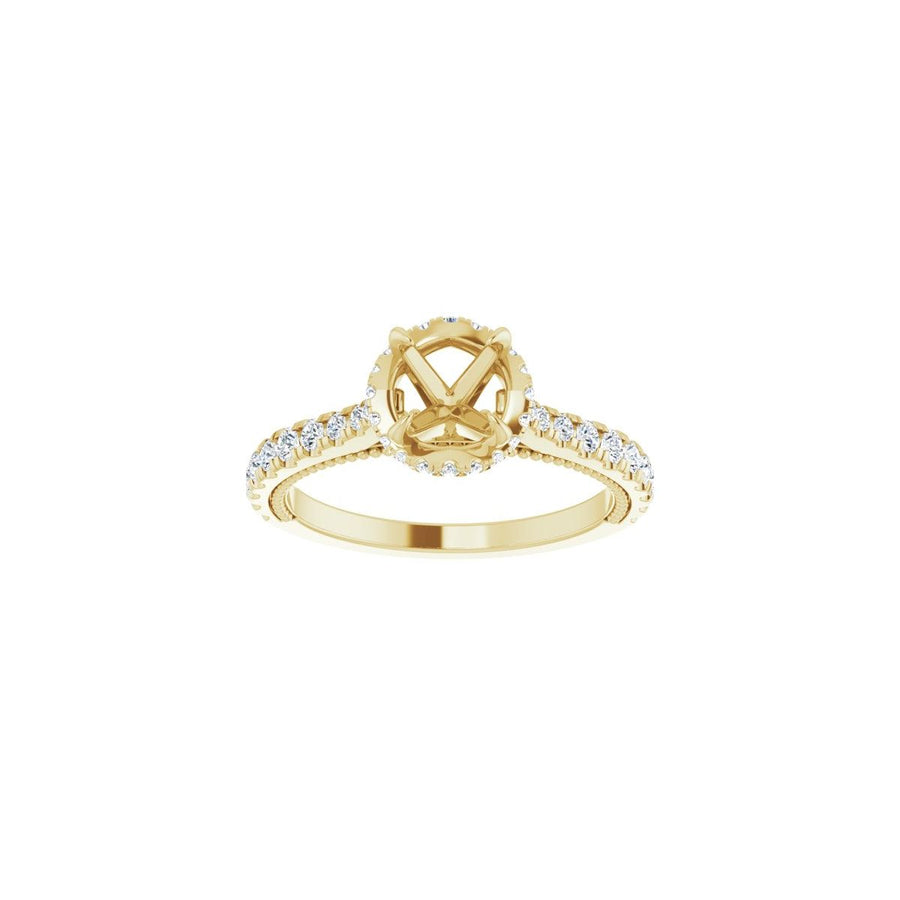 Round Hidden Halo-Style Engagement Ring Semi-Mount - gallery - Series 688997