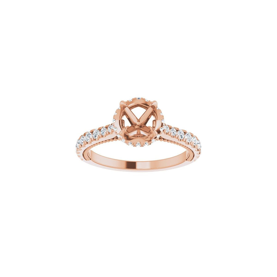 Round Hidden Halo-Style Engagement Ring Semi-Mount - gallery - Series 688997