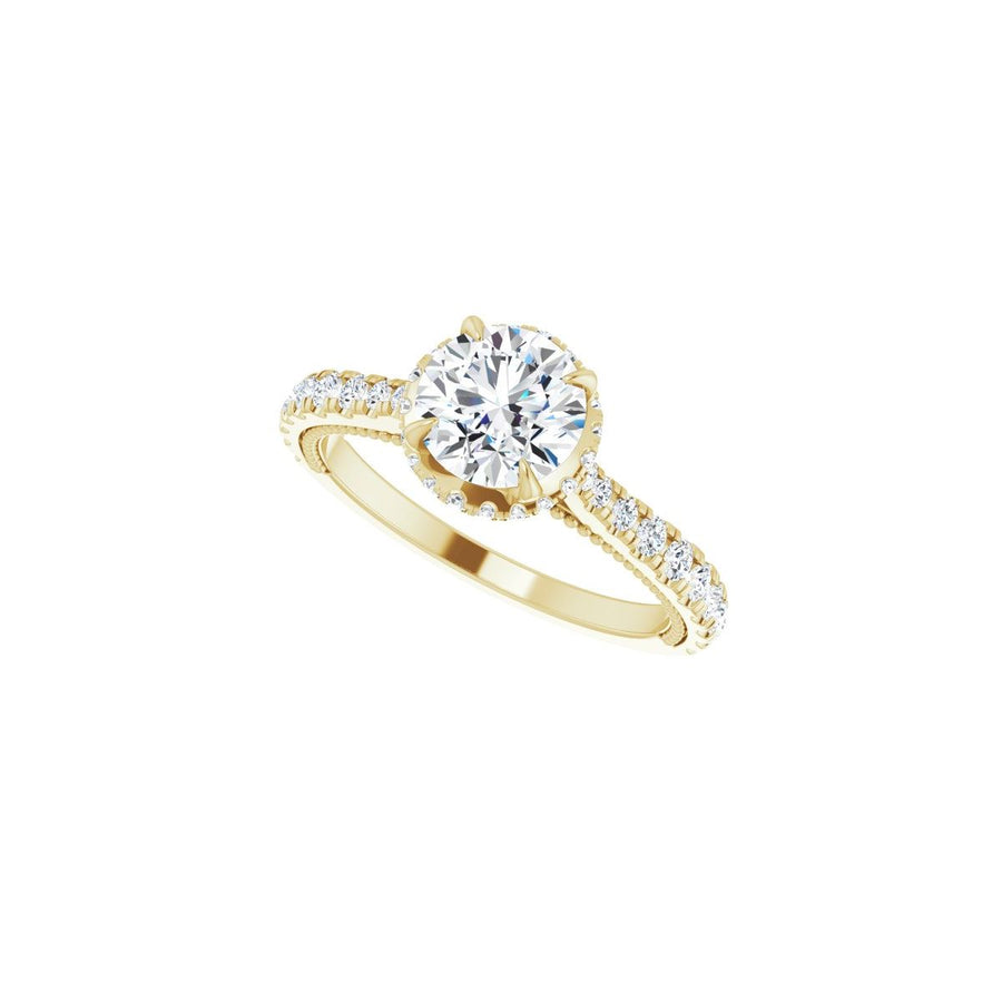 Round Hidden Halo-Style Engagement Ring Semi-Mount - gallery - Series 688997