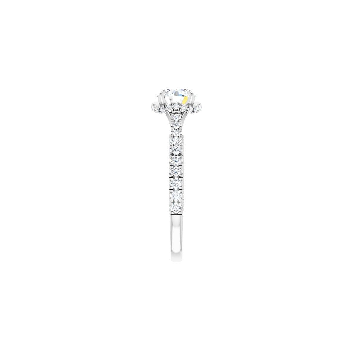 Round Hidden Halo-Style Engagement Ring Semi-Mount - gallery - Series 688997