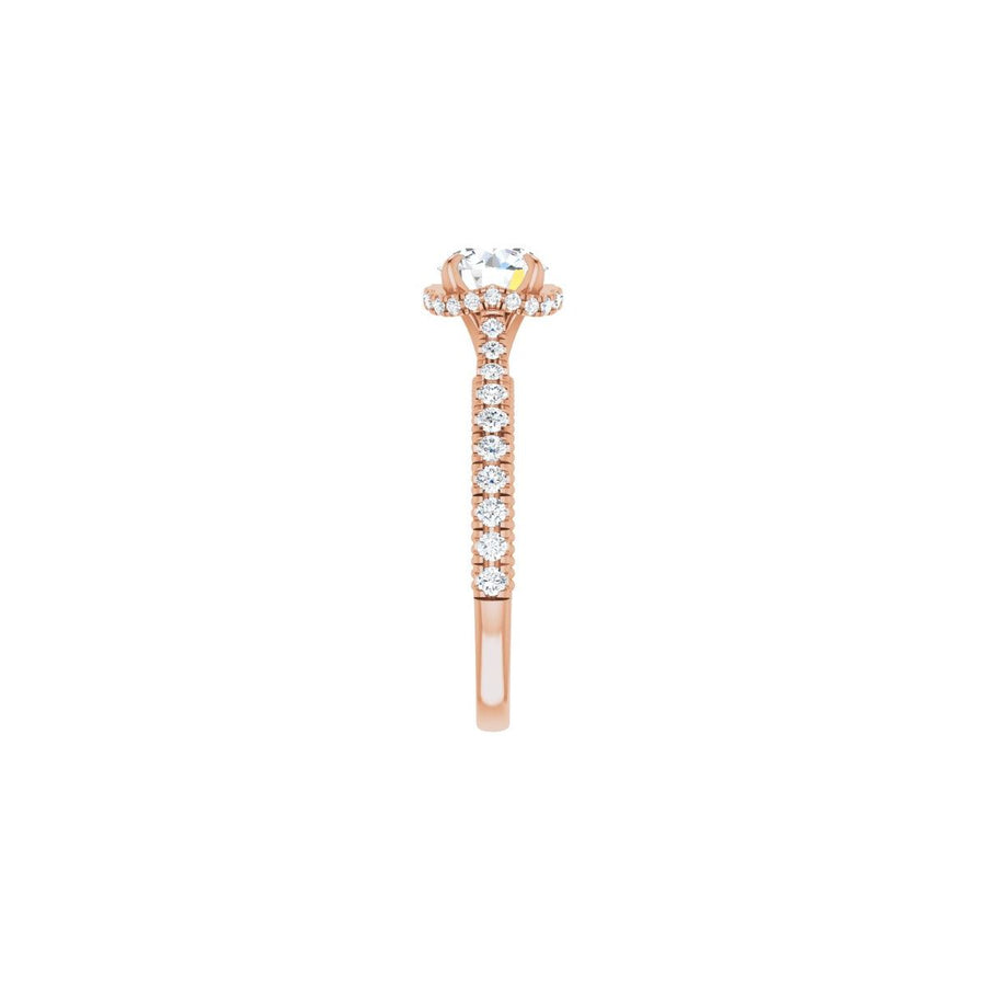 Round Hidden Halo-Style Engagement Ring Semi-Mount - gallery - Series 688997