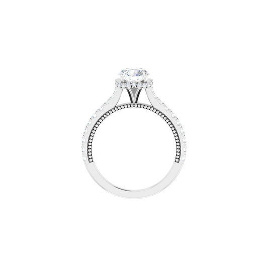 Round Hidden Halo-Style Engagement Ring Semi-Mount - gallery - Series 688997