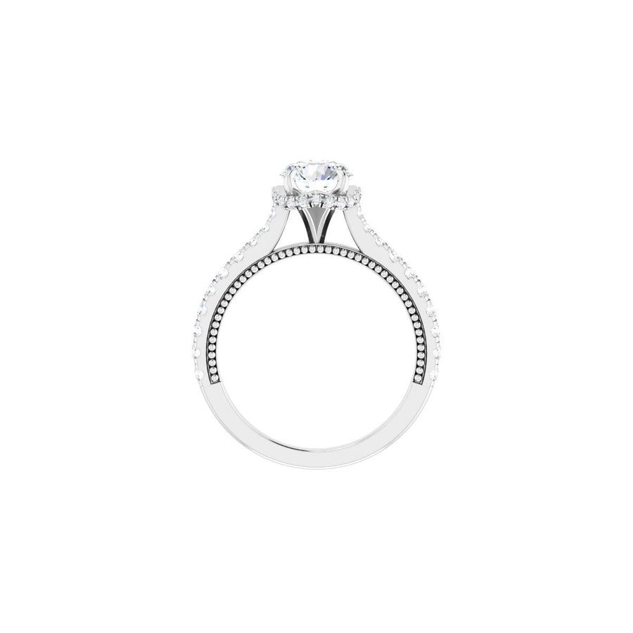 Round Hidden Halo-Style Engagement Ring Semi-Mount - gallery - Series 688997