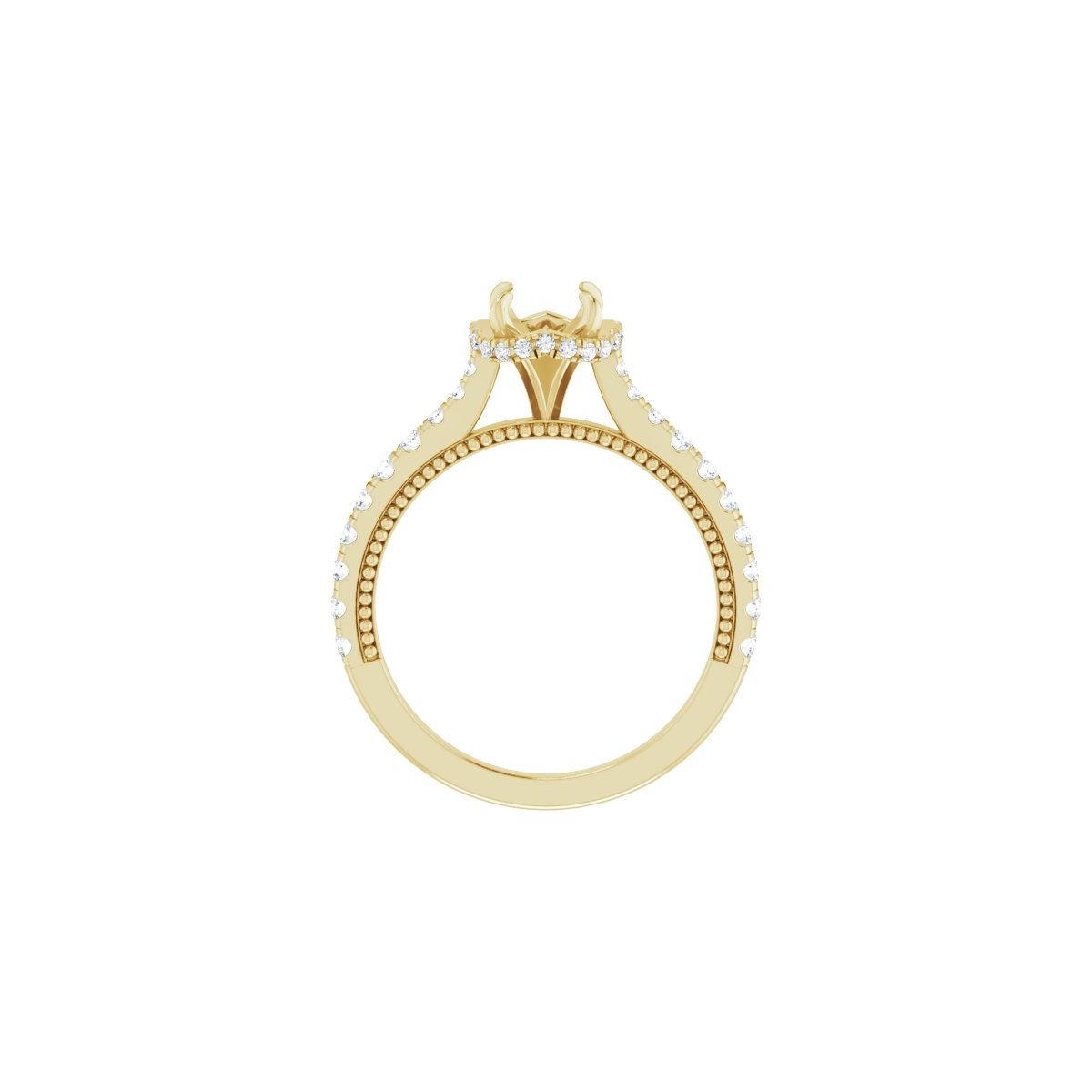 Round Hidden Halo-Style Engagement Ring Semi-Mount - gallery - Series 688997