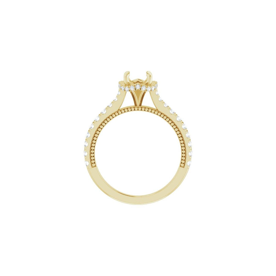 Round Hidden Halo-Style Engagement Ring Semi-Mount - gallery - Series 688997