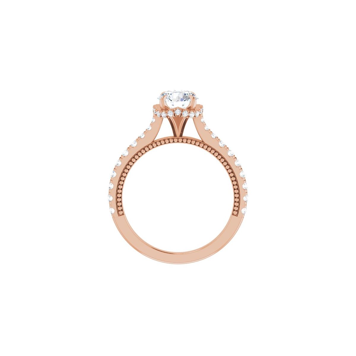 Round Hidden Halo-Style Engagement Ring Semi-Mount - gallery - Series 688997