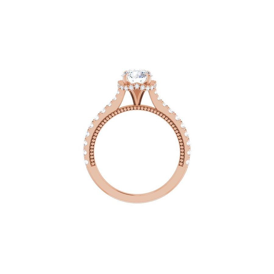 Round Hidden Halo-Style Engagement Ring Semi-Mount - gallery - Series 688997