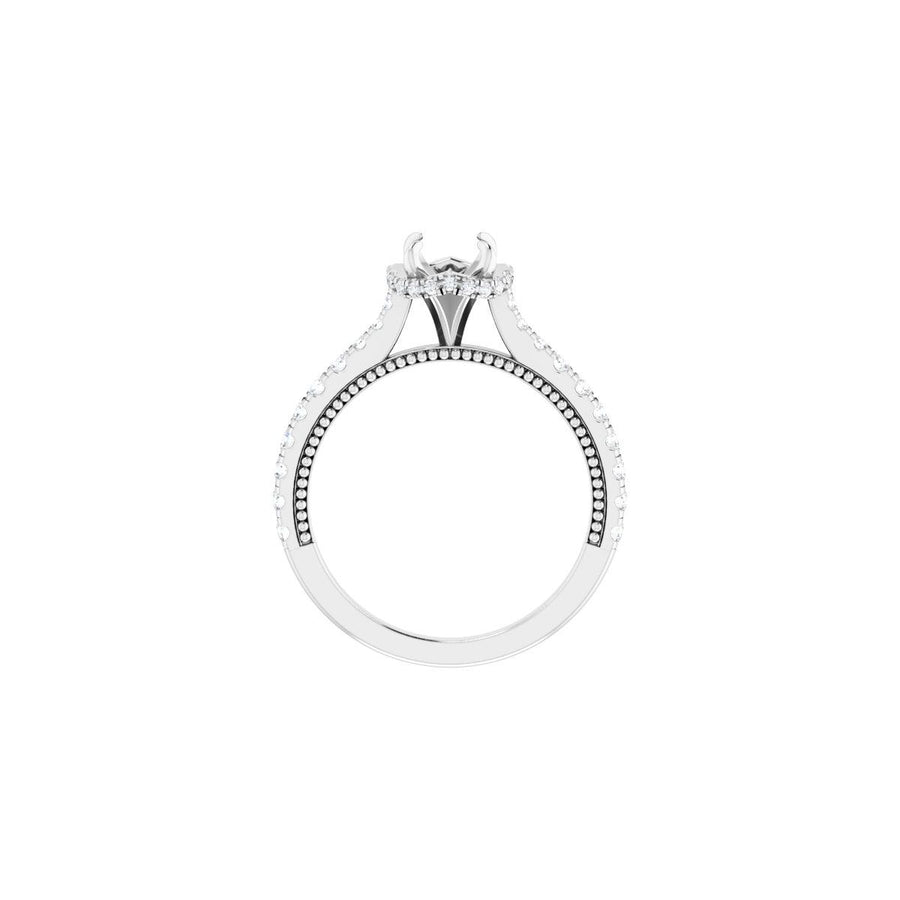 Round Hidden Halo-Style Engagement Ring Semi-Mount - gallery - Series 688997